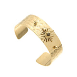 Knock-patterned Star Stone Steel Bracelet Retro Exaggerated Wide Version