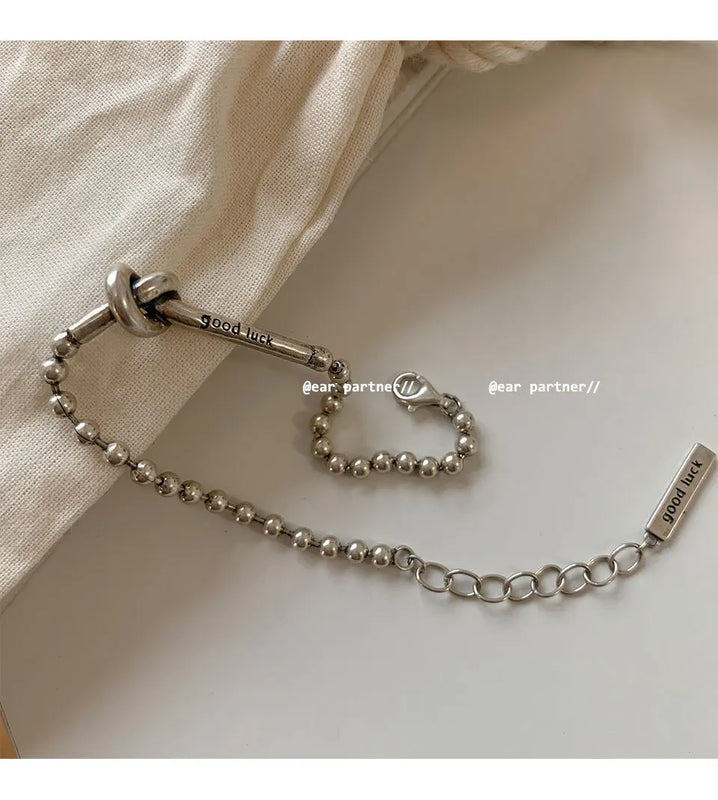 925 Sterling Silver Knot Bracelet Retro Style Personality Jewelry
