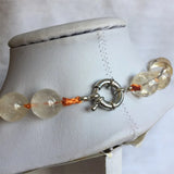 Citrine Beaded Chain Choker Necklace Vintage Natural Stone Jewelry