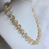 Citrine Beaded Chain Choker Necklace Vintage Natural Stone Jewelry