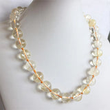 Citrine Beaded Chain Choker Necklace Vintage Natural Stone Jewelry