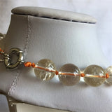 Citrine Beaded Chain Choker Necklace Vintage Natural Stone Jewelry