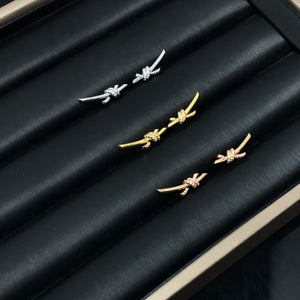 Knot Stud Earrings Elegant Women's Jewelry for Wedding Party