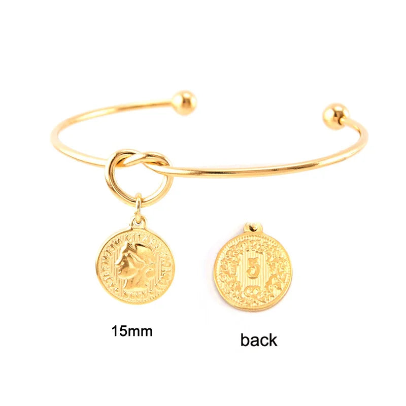 Knot Heart Bangle Stainless Steel Jewelry