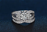 Zircon Austrian Crystal Wedding Rings Set for Women