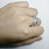 Zircon Austrian Crystal Wedding Rings Set for Women