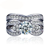 Zircon Austrian Crystal Wedding Rings Set for Women