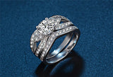 Zircon Austrian Crystal Wedding Rings Set for Women