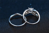 Zircon Austrian Crystal Wedding Rings Set for Women