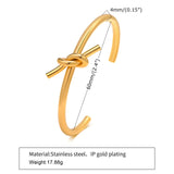 Knoted Cuff Bracelet, Stainless Steel Tie Knot Bangle Jewelry