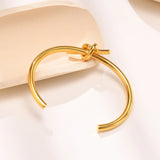 Knoted Cuff Bracelet, Stainless Steel Tie Knot Bangle Jewelry