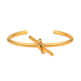 Knoted Cuff Bracelet, Stainless Steel Tie Knot Bangle Jewelry
