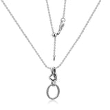 Knotted Heart Necklace Sterling Silver For DIY Jewelry