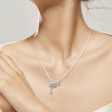 Knotted Heart Necklace 925 Sterling Silver DIY Chain Necklaces Party Gift