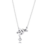 Knotted Heart Necklace 925 Sterling Silver DIY Chain Necklaces Party Gift