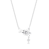 Knotted Heart Necklace 925 Sterling Silver DIY Chain Necklaces Party Gift