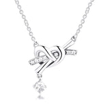Knotted Heart Necklace 925 Sterling Silver DIY Chain Necklaces Party Gift