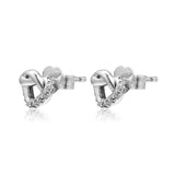 Sterling Silver Knotted Heart Stud Earring