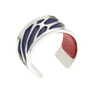 Stainless Steel Women's Ring Adjustable Interchangeable Leather Band
