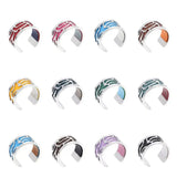 Adjustable Women Stainless Steel Ring with Interchangeable Leather