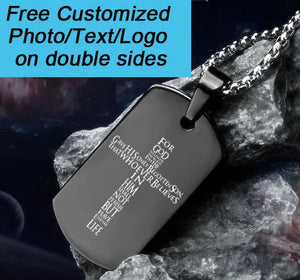 Kobe Memorabilia ID Tags Tungsten Steel Photo Pendant Name Necklace