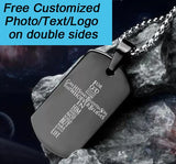 Kobe Memorabilia ID Tags Tungsten Steel Photo Pendant Name Necklace