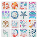 Koi Fish Stencil for Wood Wall Fabric - Square Carp Stencil for Painting Decor
