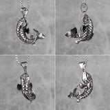 Koi Fish Animal Mens Long Necklace Pendant Chain Stainless Steel