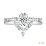1.5CT Oval CZ Bridal Ring Sets Curved Wedding Band Stackable Rings