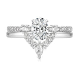 1.5CT Oval CZ Bridal Ring Sets Curved Wedding Band Stackable Rings