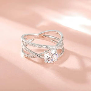 Criss Cross CZ Promise Ring for Women Size 4-11