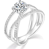 Criss Cross CZ Promise Ring for Women Size 4-11