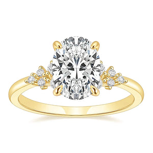 3CT Oval CZ Engagement Copper Ring for Women, Size 4-11