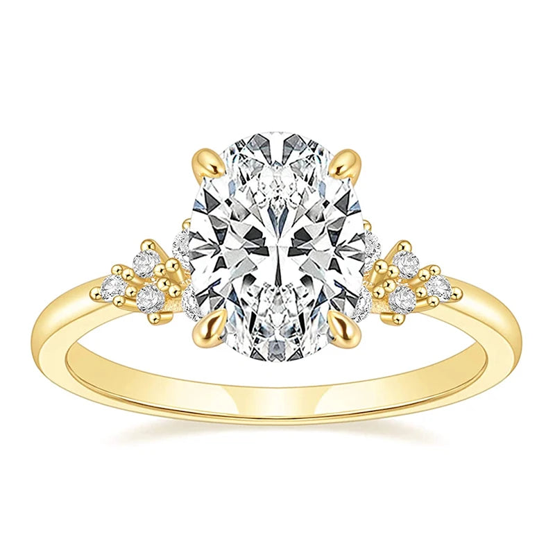 3CT Oval CZ Engagement Copper Ring for Women, Size 4-11