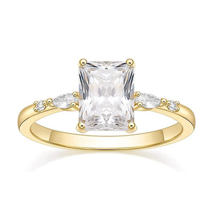 3CT Radiant Cut CZ Engagement Ring Women Wedding Band Size 4-11