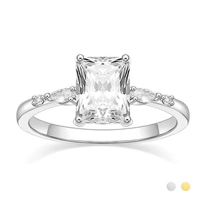 3CT Radiant Cut CZ Engagement Ring Women Wedding Band Size 4-11