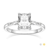 3CT Radiant Cut CZ Engagement Ring Women Wedding Band Size 4-11