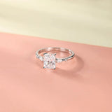 3CT Radiant Cut CZ Engagement Ring Women Wedding Band Size 4-11