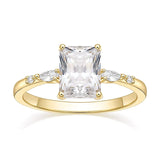 3CT Radiant Cut CZ Engagement Ring Women Wedding Band Size 4-11