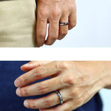 Two-tone Stainless Steel Double Ring with Zircon Wedding Ring