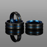 Titanium Ring 6 mm 8 mm 10 mm Center Groove Wedding Ring