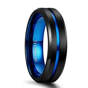 Titanium Ring 6 mm 8 mm 10 mm Center Groove Wedding Ring