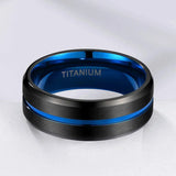Titanium Ring 6 mm 8 mm 10 mm Center Groove Wedding Ring