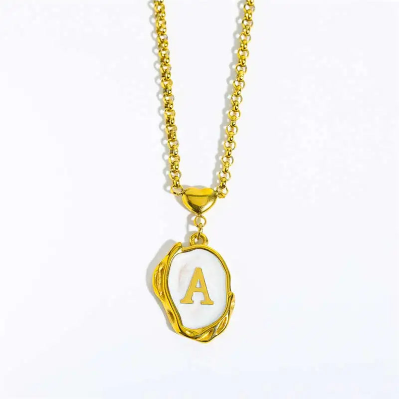 Konic 18K Gold-plated Steel Necklace Y2K Vintage Hipop 3D 26-Letter Punk Jewelry