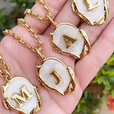Konic 18K Gold-plated Steel Necklace Y2K Vintage Hipop 3D 26-Letter Punk Jewelry