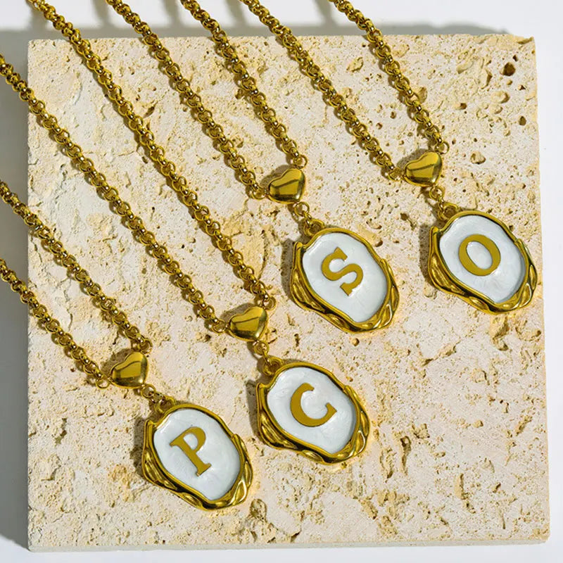 Konic 18K Gold-plated Steel Necklace Y2K Vintage Hipop 3D 26-Letter Punk Jewelry