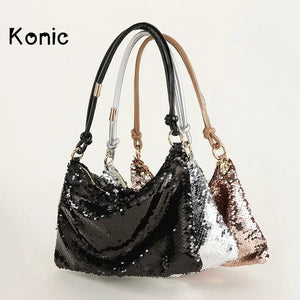 Vintage Sequin Shine Prom Bag - Rhinestones Evening Handbag
