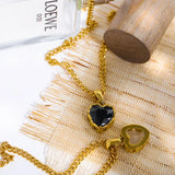 Konic Stainless Steel Heart Women Necklaces Y2K Vintage Heart Stone Jewelry