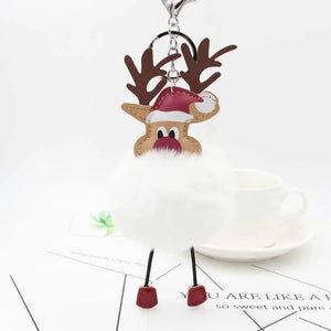 Santa Claus Keychain Plush Bag Pendant Couple Gift