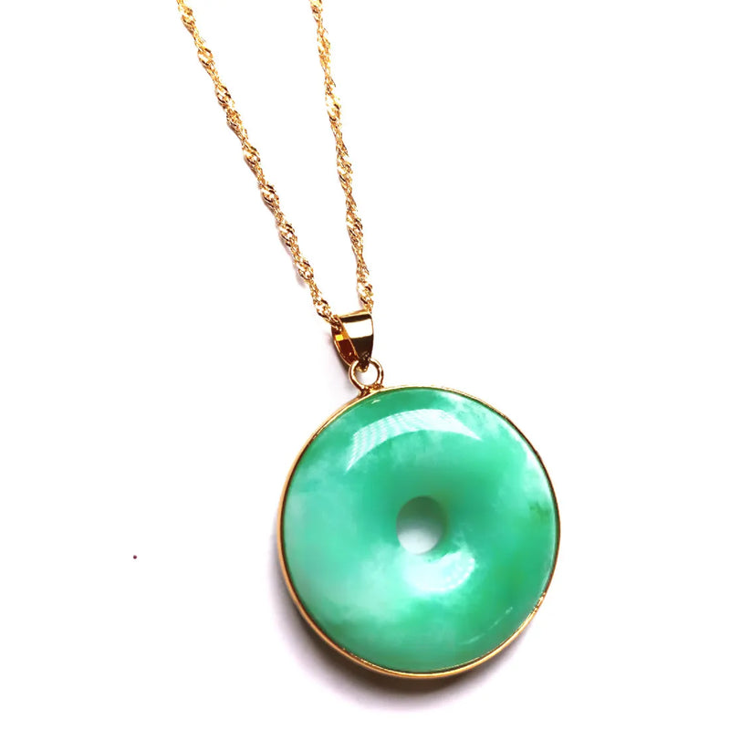 Koraba 925 Silver Green Jade Pendant Necklace